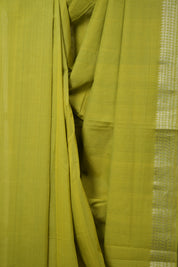 Neon Green Cotton Mangalgiri Saree - SRNGCMS63