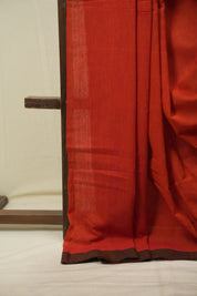 Rust Bengal Cotton Saree - SRRBCS196