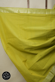 Neon Green Cotton Mangalgiri Saree - SRNGCMS63