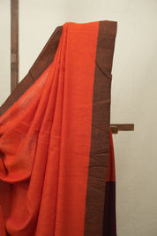Rust Bengal Cotton Saree - SRRBCS196