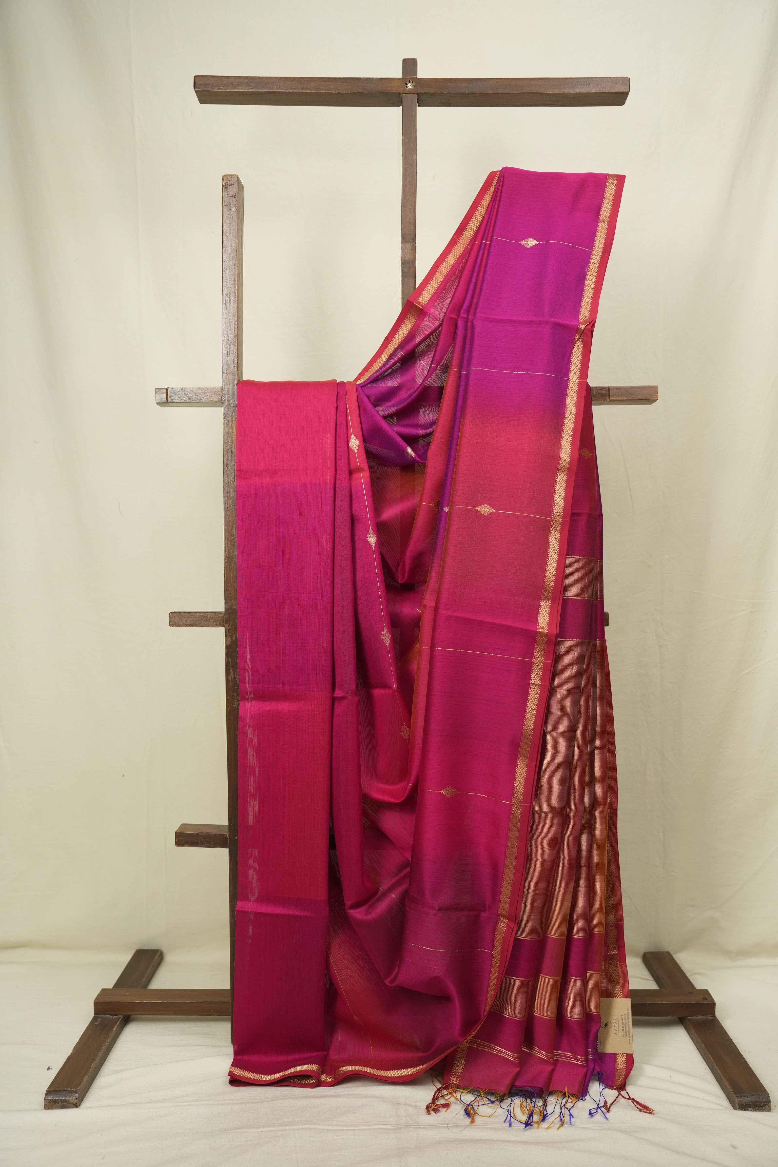 Pink-Purple Maheshwari Saree - SRPPMS1309