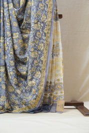 Grey HBP Cotton Saree - SRGCS2718