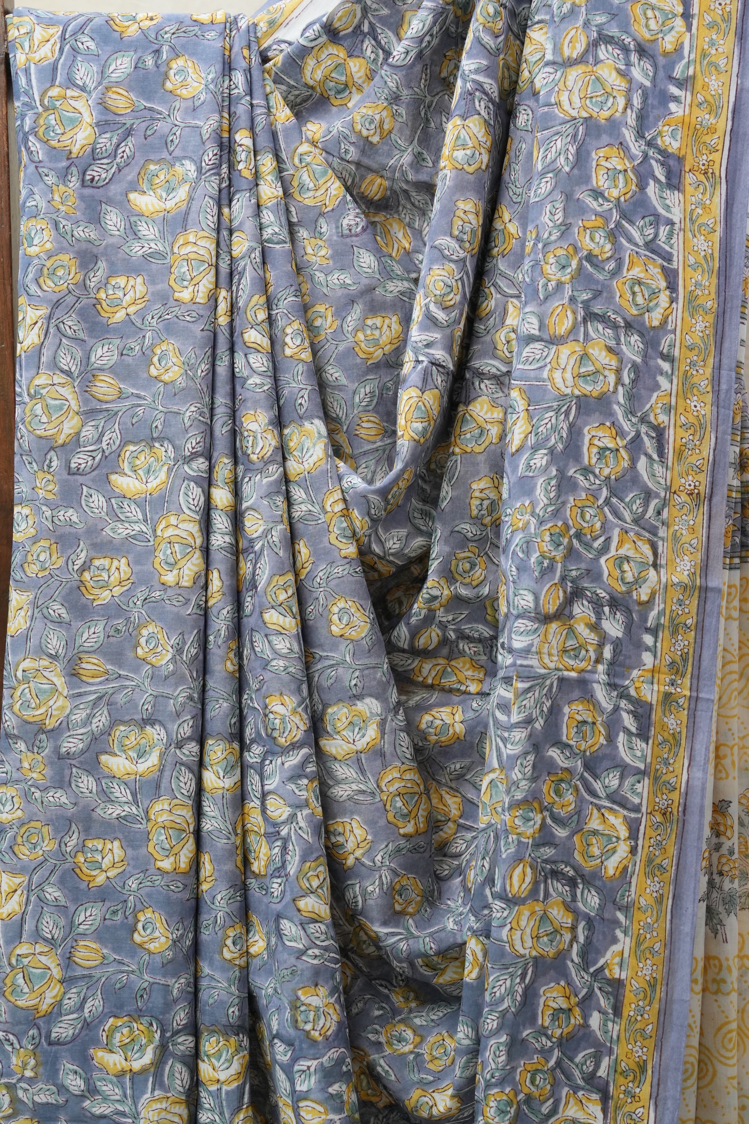 Grey HBP Cotton Saree - SRGCS2718