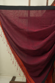 Rust Bengal Cotton Saree - SRRBCS196