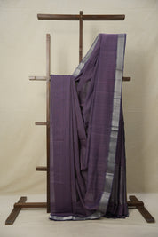 Purple Cotton Mangalgiri Saree - SRPCMS61