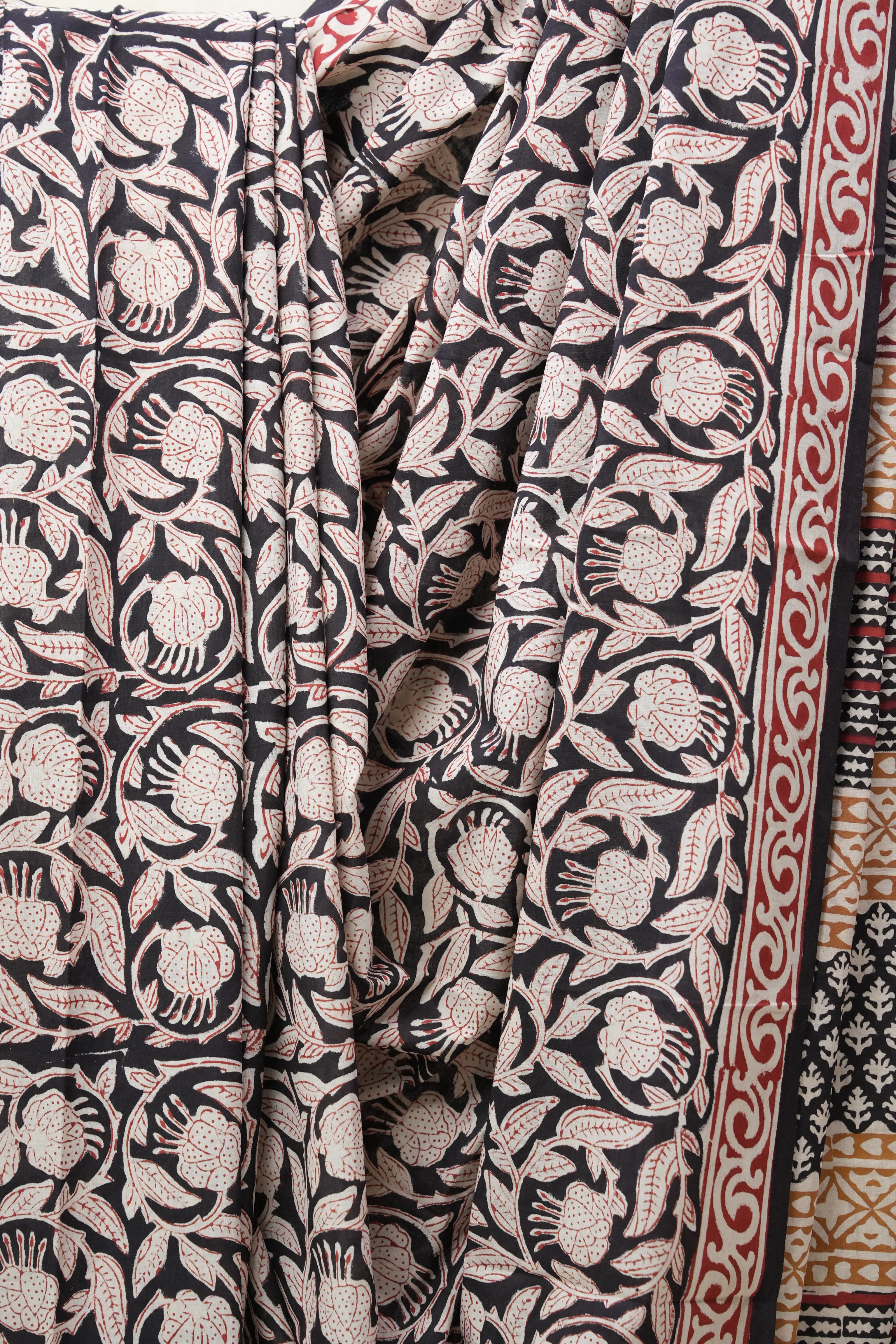 Black HBP Cotton Saree - SRBCS2621