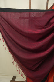 Rust Bengal Cotton Saree - SRRBCS196