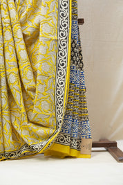 Yellow HBP Cotton Saree - SRYCS2620