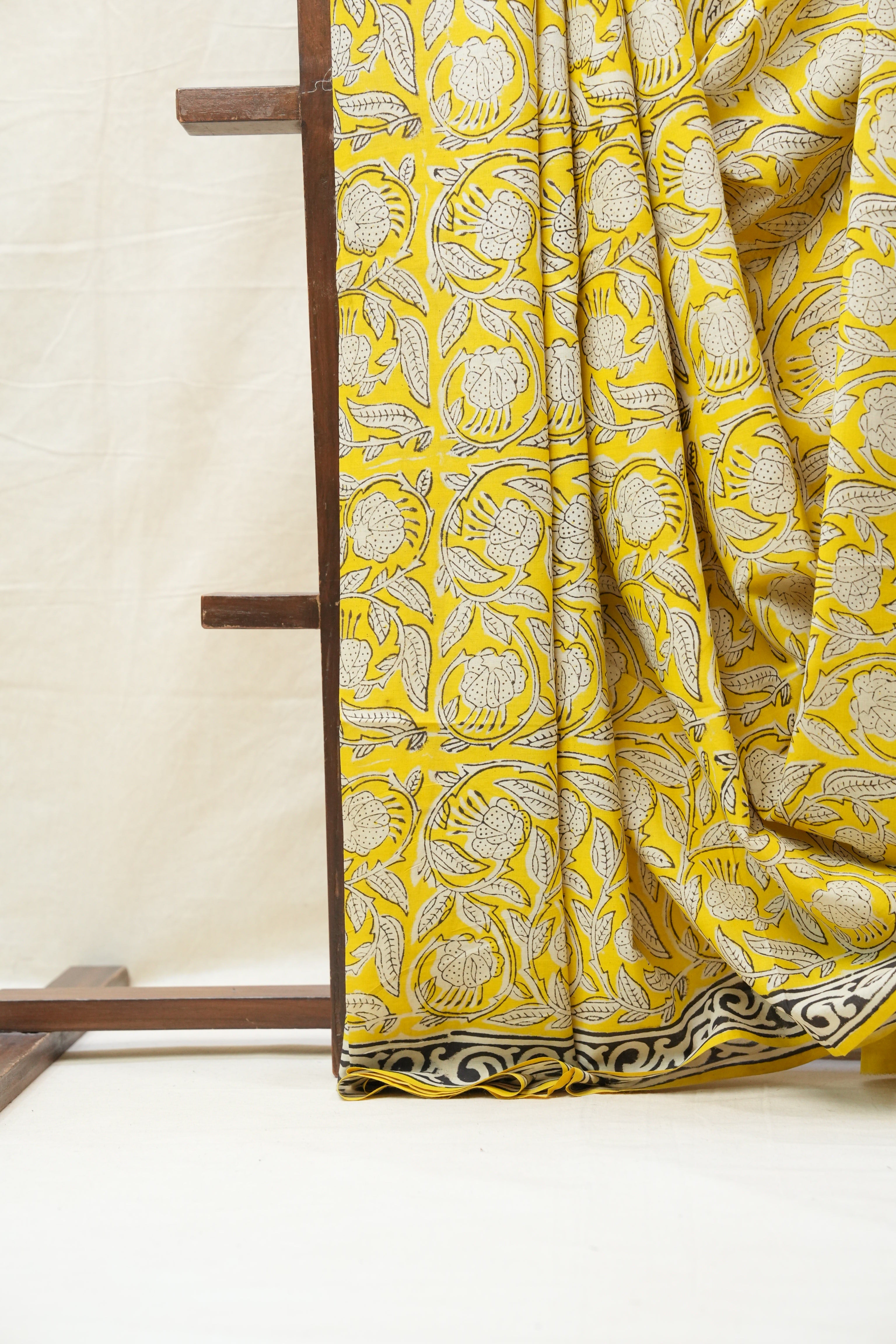 Yellow HBP Cotton Saree - SRYCS2620