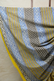 Yellow HBP Cotton Saree - SRYCS2620