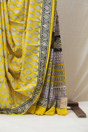 Yellow HBP Cotton Saree - SRYCS2622