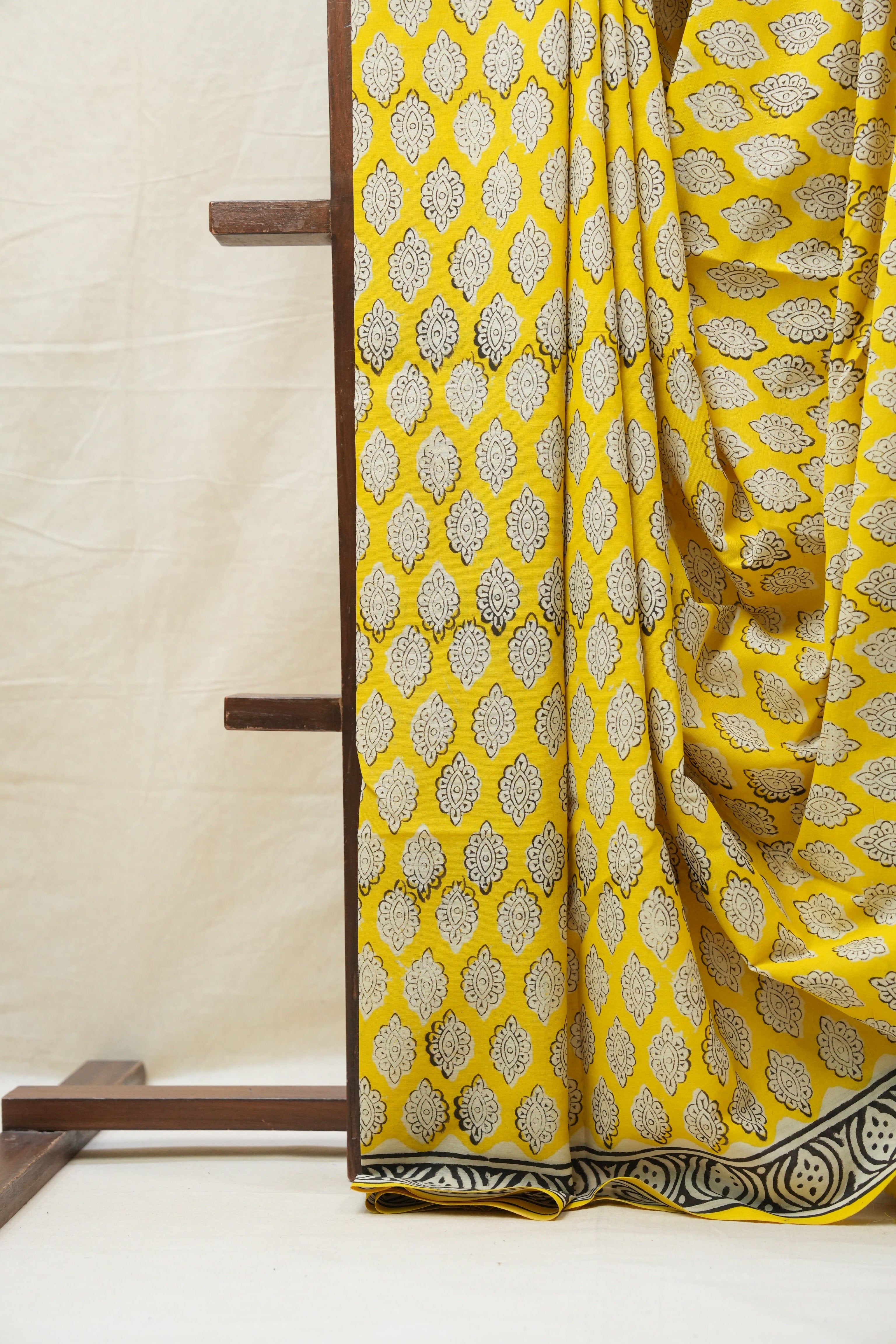 Yellow HBP Cotton Saree - SRYCS2622