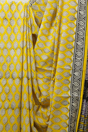 Yellow HBP Cotton Saree - SRYCS2622