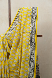 Yellow HBP Cotton Saree - SRYCS2622