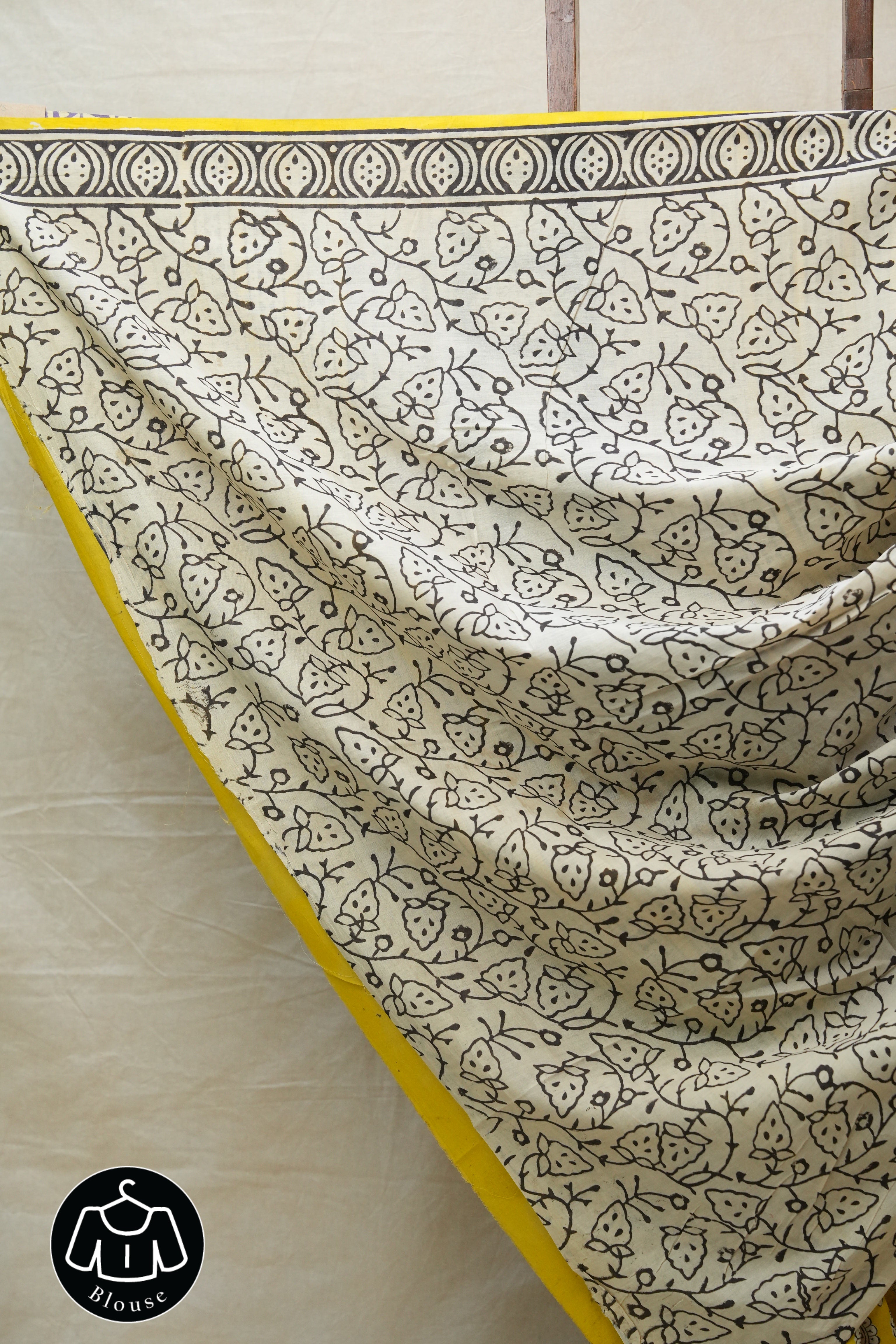 Yellow HBP Cotton Saree - SRYCS2622