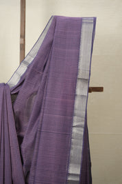 Purple Cotton Mangalgiri Saree - SRPCMS61