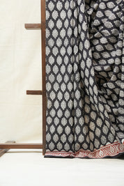 Black HBP Cotton Saree - SRBCS2661