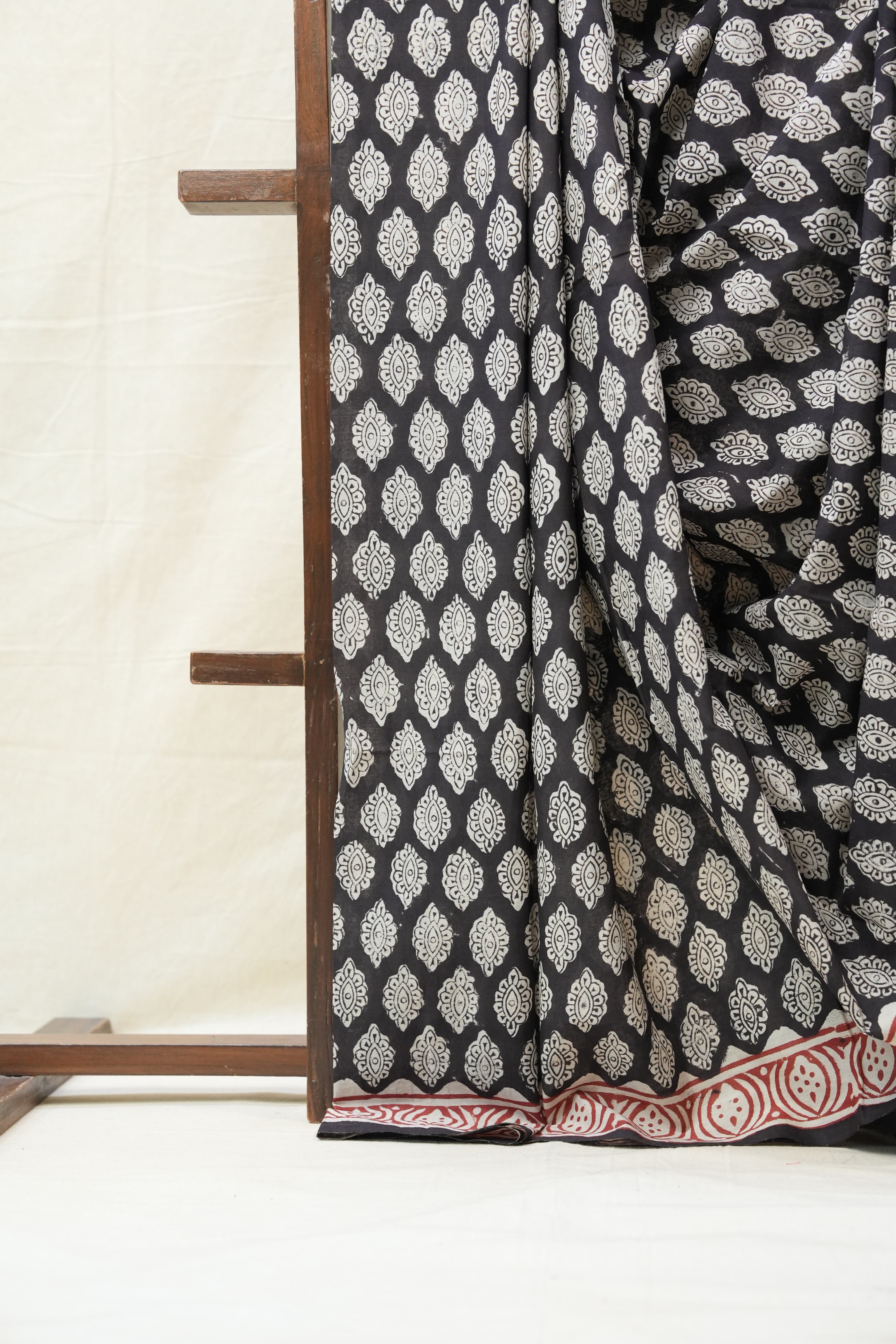 Black HBP Cotton Saree - SRBCS2661