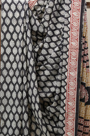 Black HBP Cotton Saree - SRBCS2661