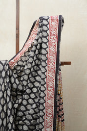 Black HBP Cotton Saree - SRBCS2661