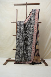 Black HBP Cotton Saree - SRBCS2663