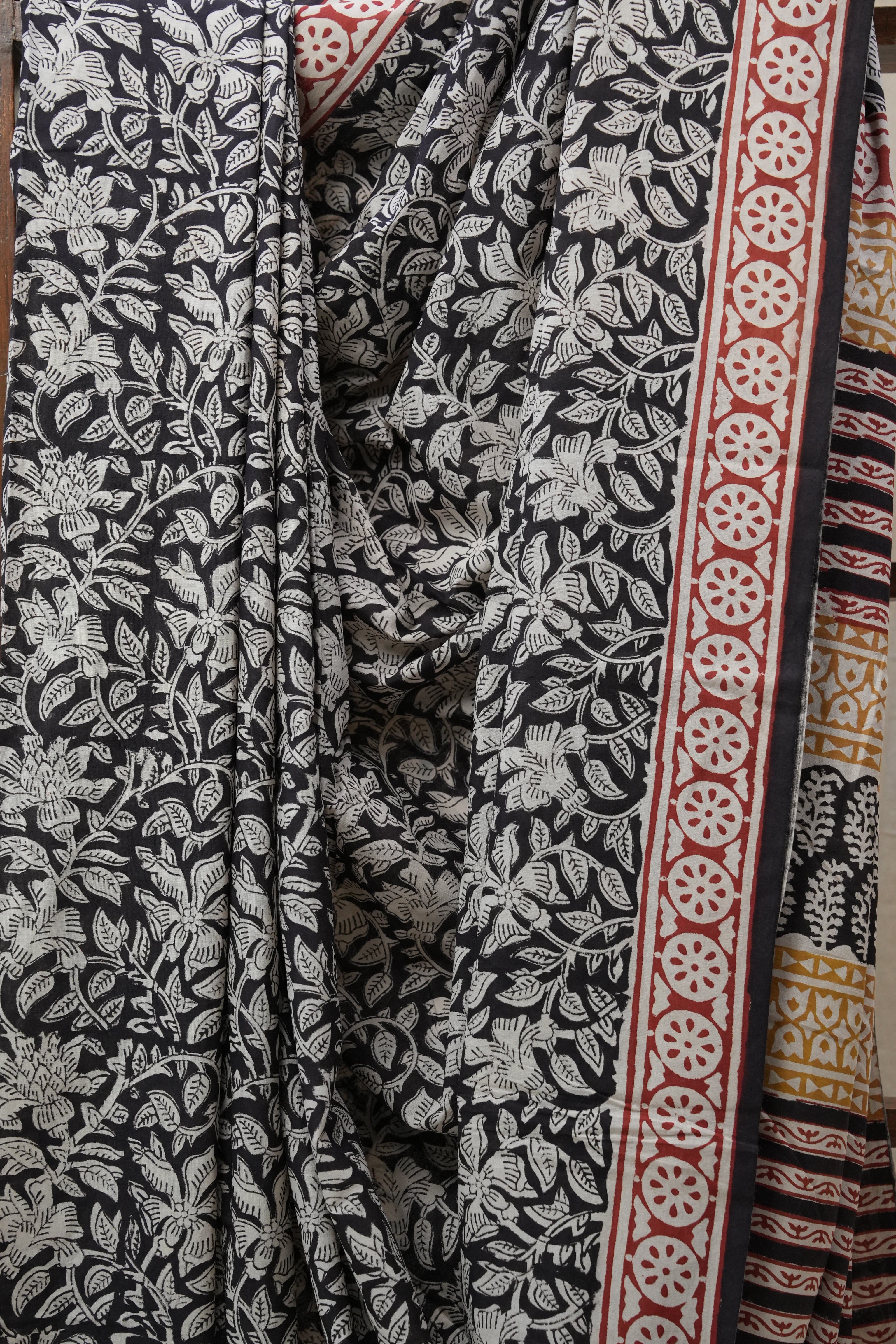 Black HBP Cotton Saree - SRBCS2663