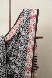 Black HBP Cotton Saree - SRBCS2663