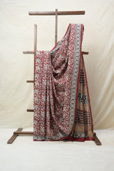 Maroon HBP Cotton Saree - SRMCS2664