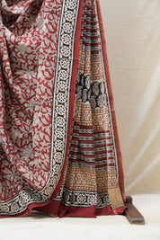 Maroon HBP Cotton Saree - SRMCS2664