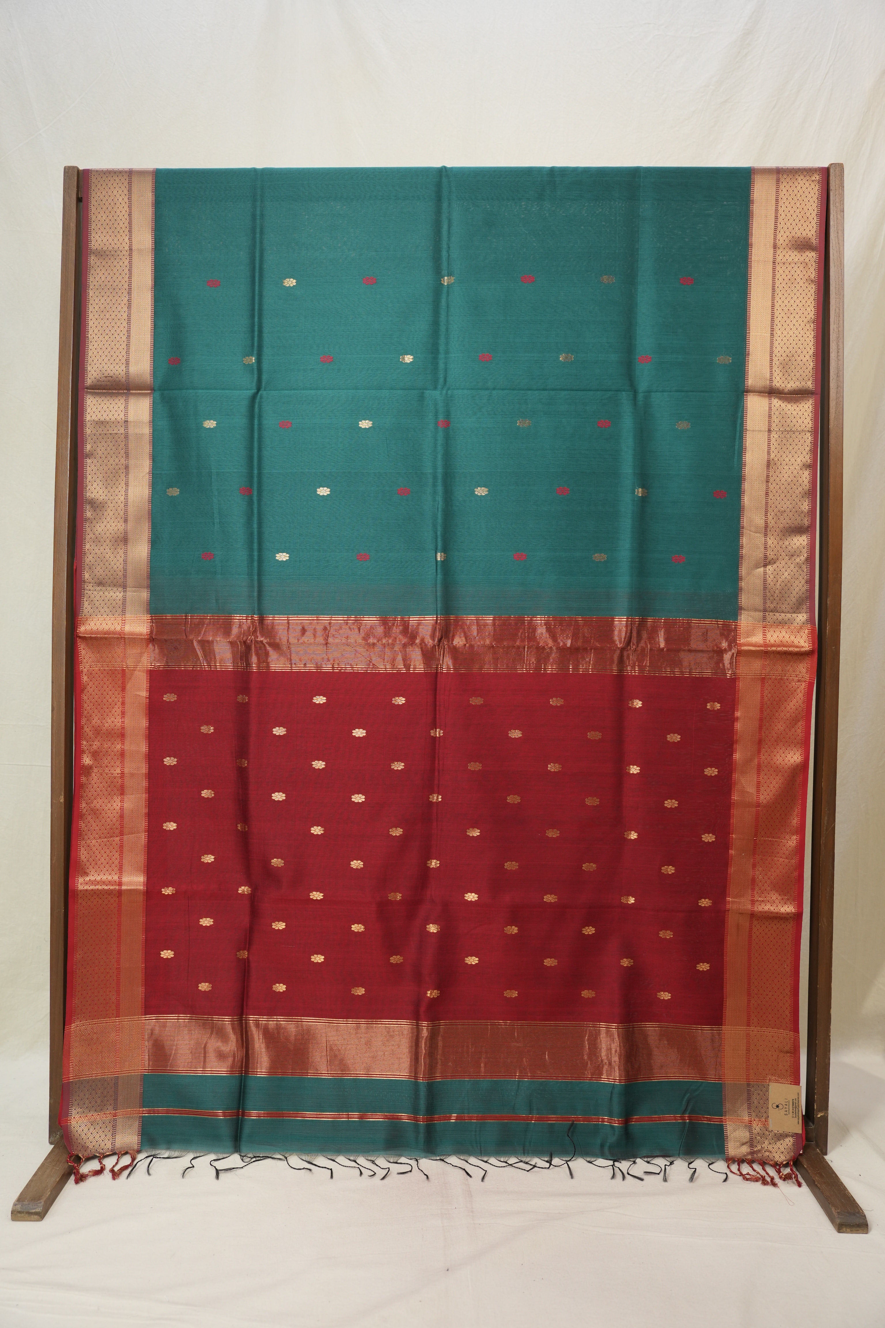 Peacock Green Maheshwari Saree - SRPGMS920