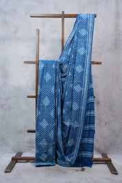 Indigo HBP Cotton Saree - SRICS2288