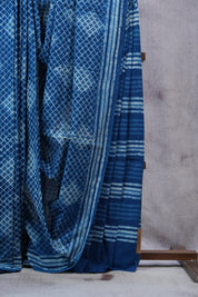 Indigo HBP Cotton Saree - SRICS2288