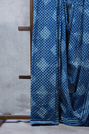 Indigo HBP Cotton Saree - SRICS2288