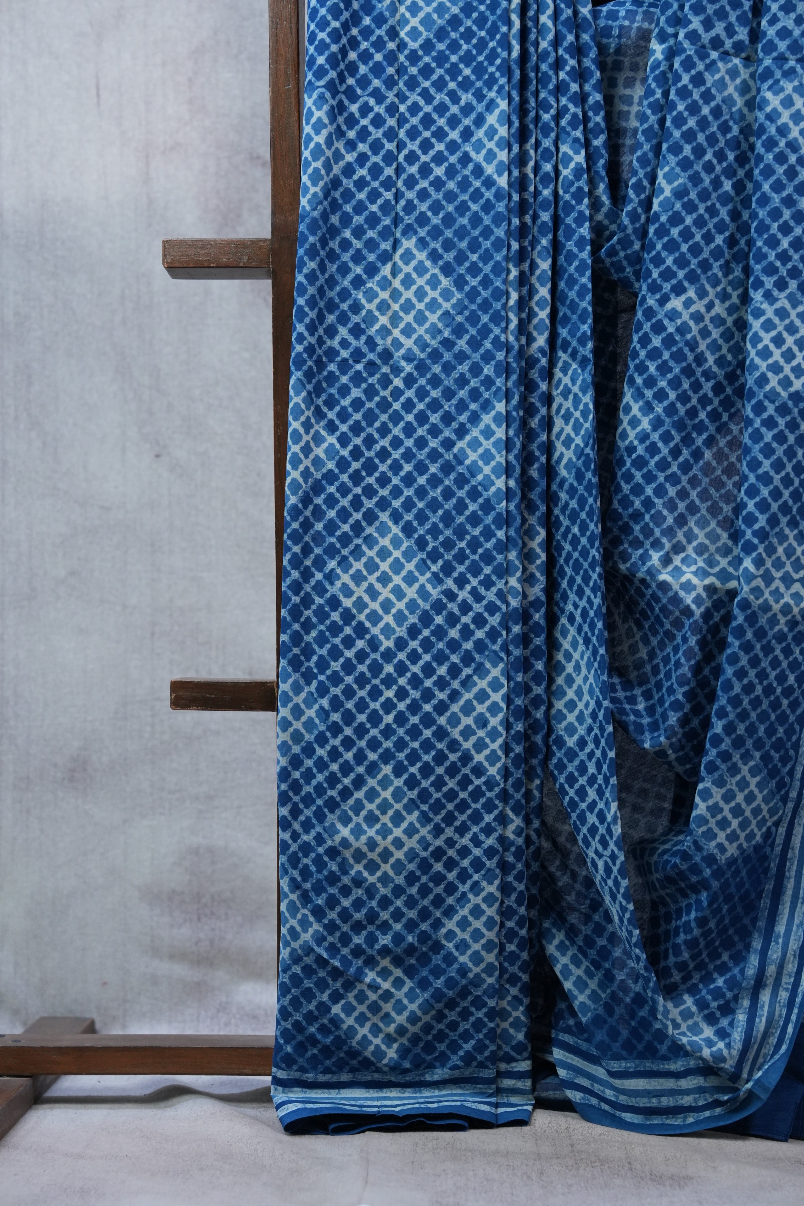 Indigo HBP Cotton Saree - SRICS2288