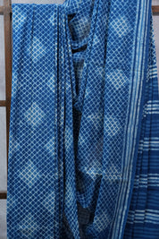 Indigo HBP Cotton Saree - SRICS2288