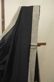 Black Bengal Cotton Saree - SRBBCS197