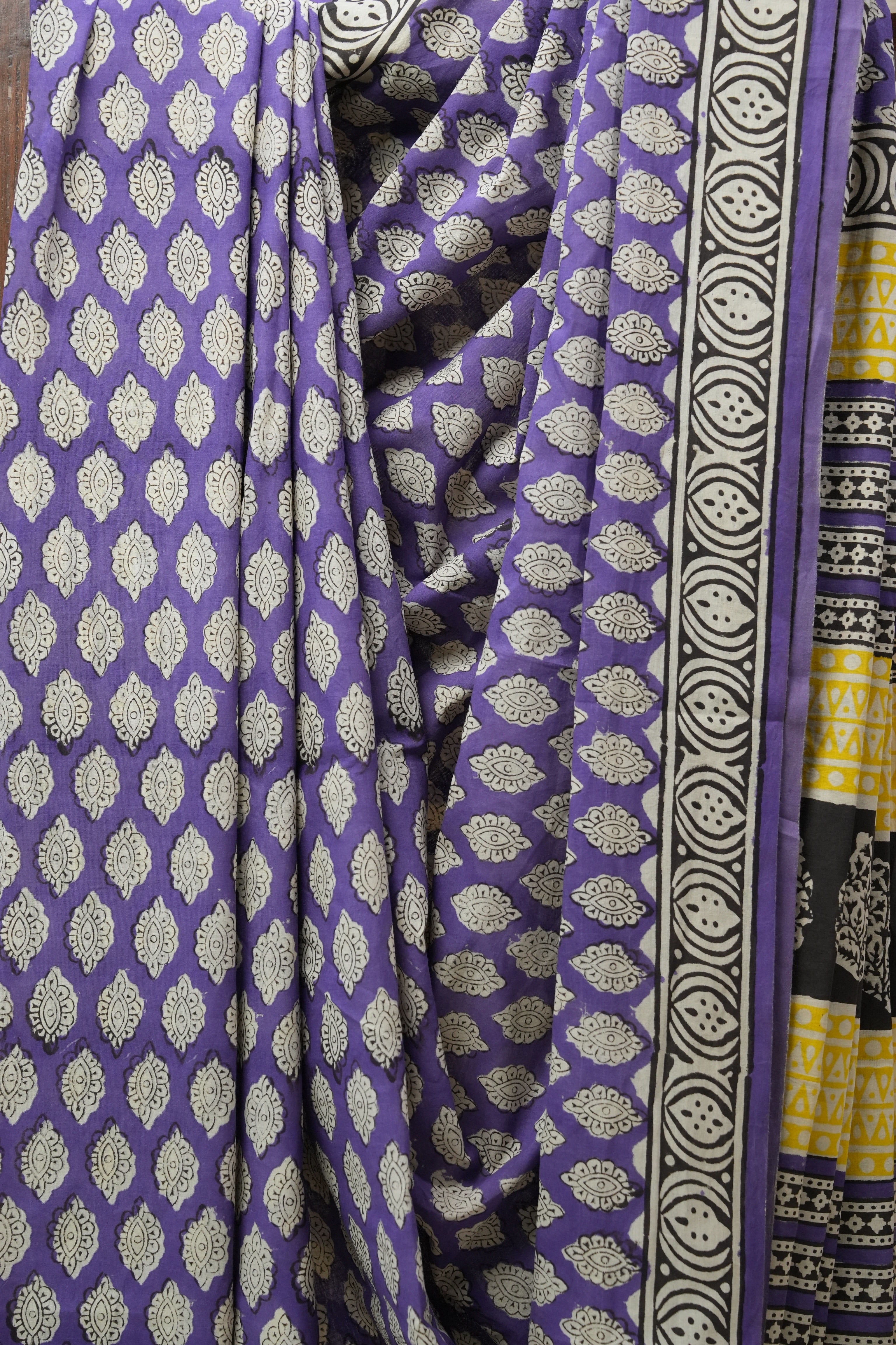 Purple HBP Cotton Saree - SRPCS2623