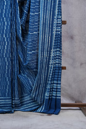 Indigo HBP Cotton Saree - SRICS2284