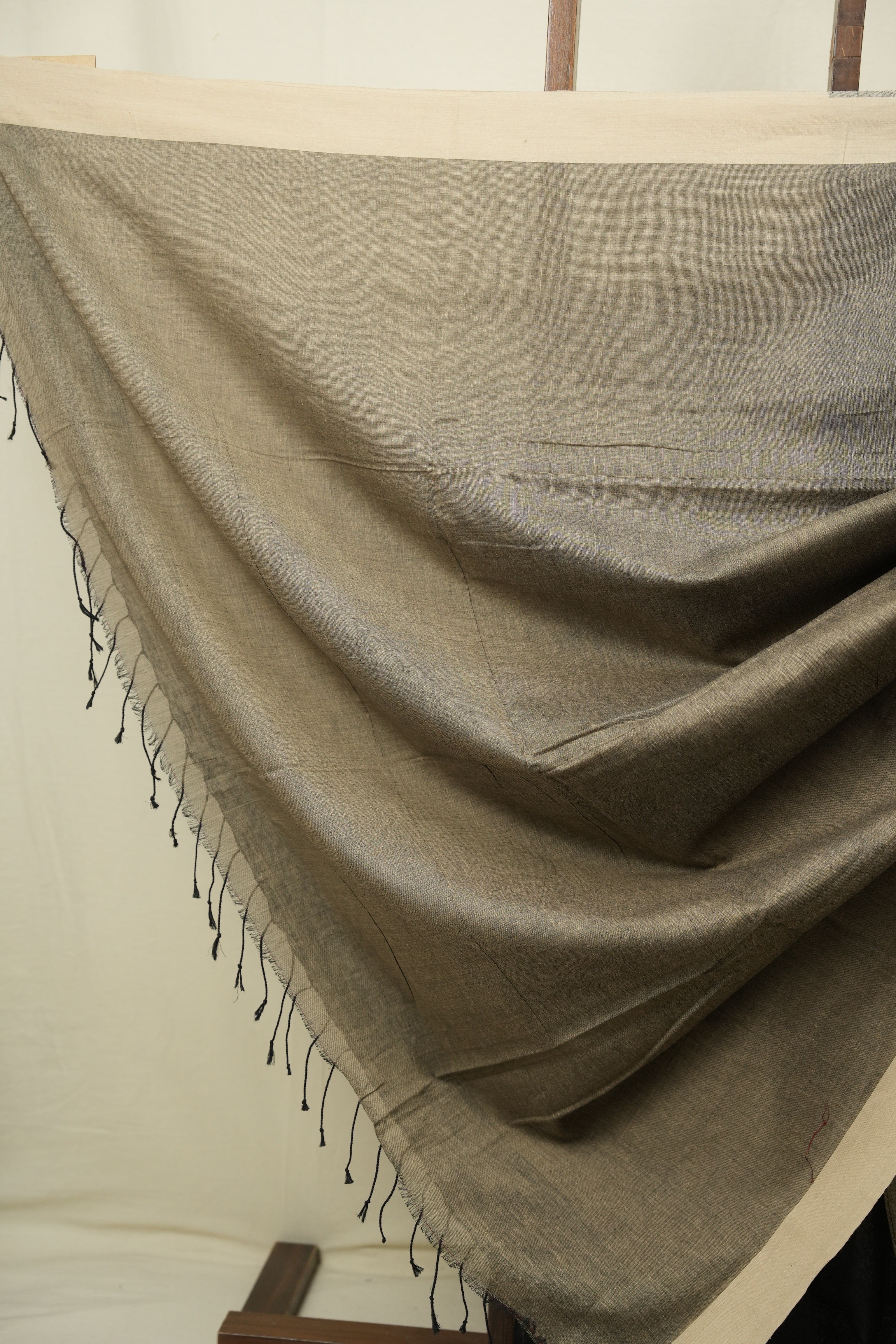 Black Bengal Cotton Saree - SRBBCS197