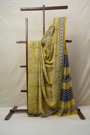 Yellow HBP Cotton Saree - SRYCS2616