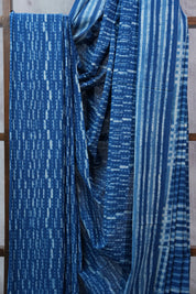 Indigo HBP Cotton Saree - SRICS2284