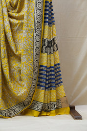 Yellow HBP Cotton Saree - SRYCS2616