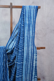 Indigo HBP Cotton Saree - SRICS2284