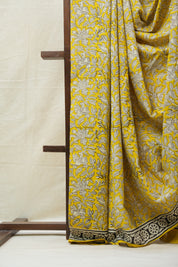Yellow HBP Cotton Saree - SRYCS2616