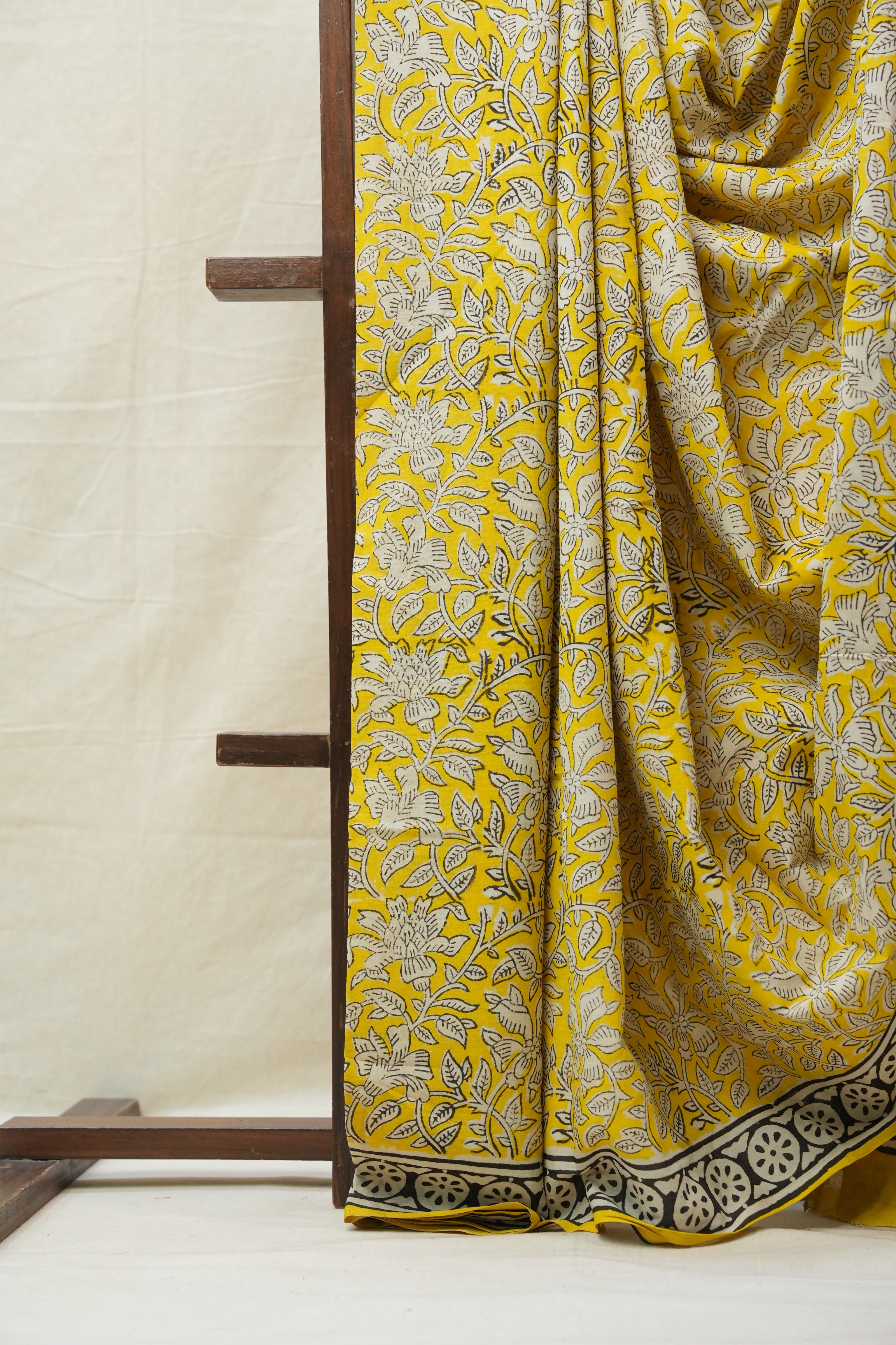 Yellow HBP Cotton Saree - SRYCS2616