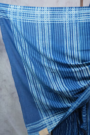 Indigo HBP Cotton Saree - SRICS2284