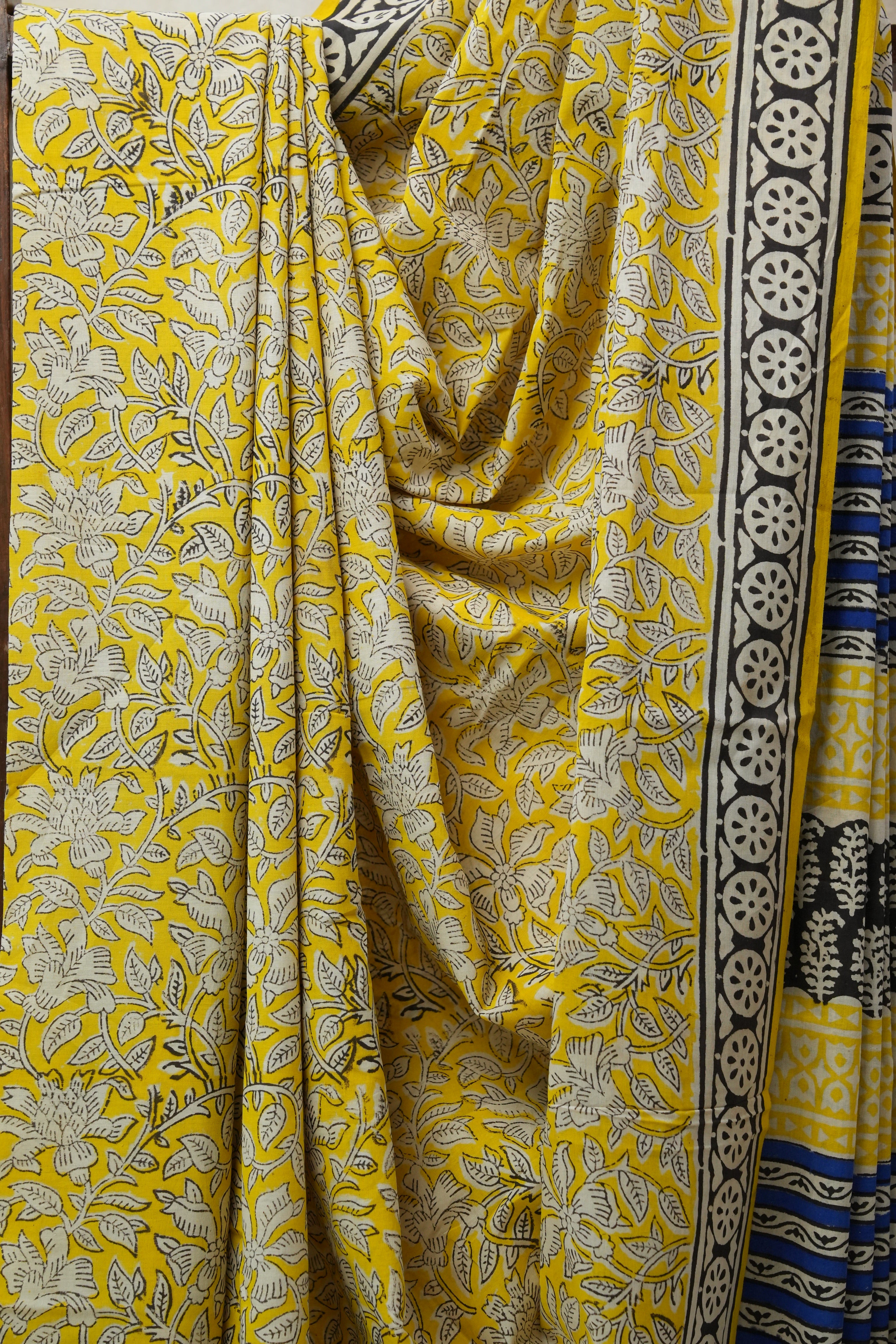Yellow HBP Cotton Saree - SRYCS2616