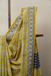 Yellow HBP Cotton Saree - SRYCS2616