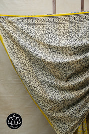 Yellow HBP Cotton Saree - SRYCS2616