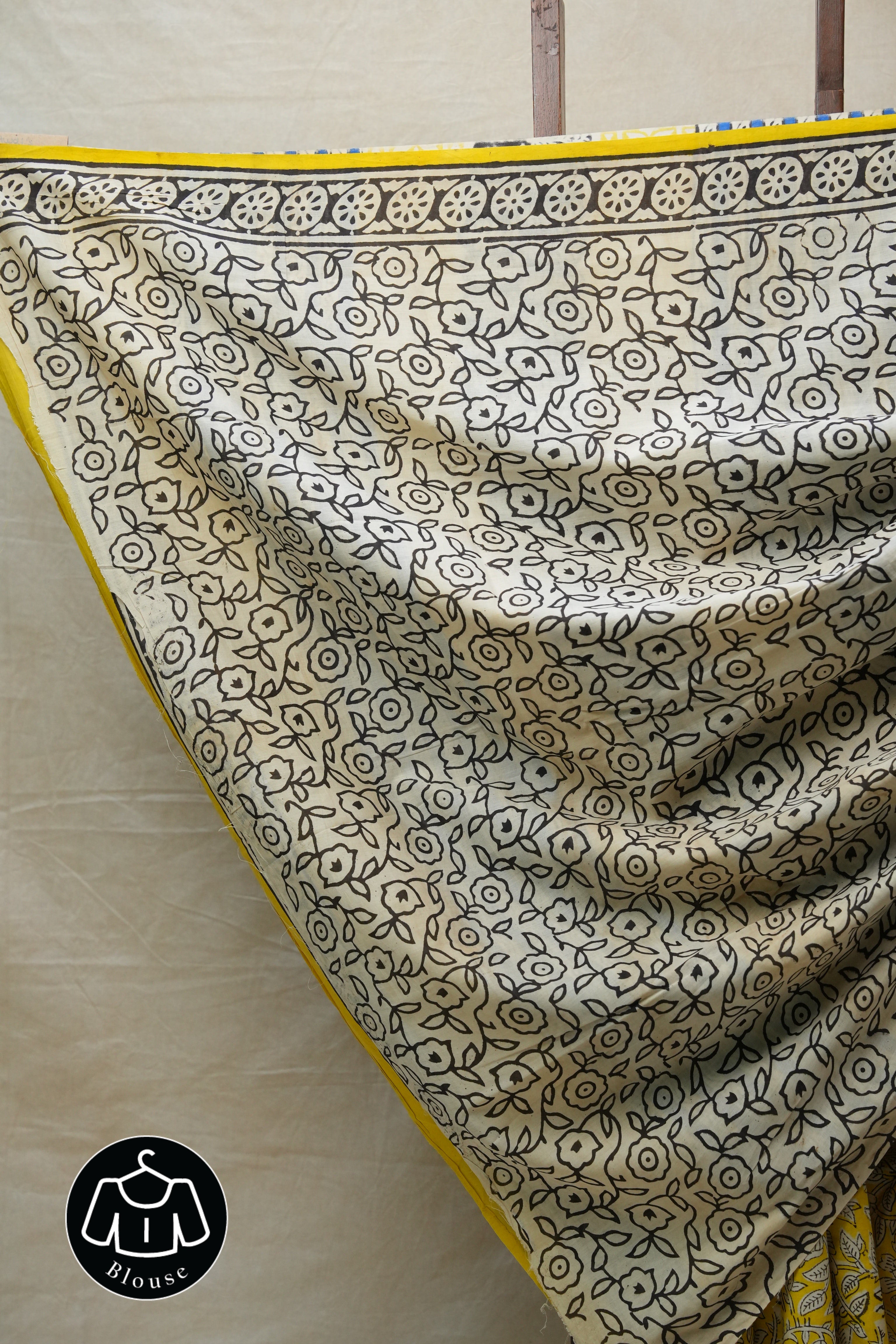 Yellow HBP Cotton Saree - SRYCS2616